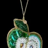 Black Colour Apple Christmas Ornament Green