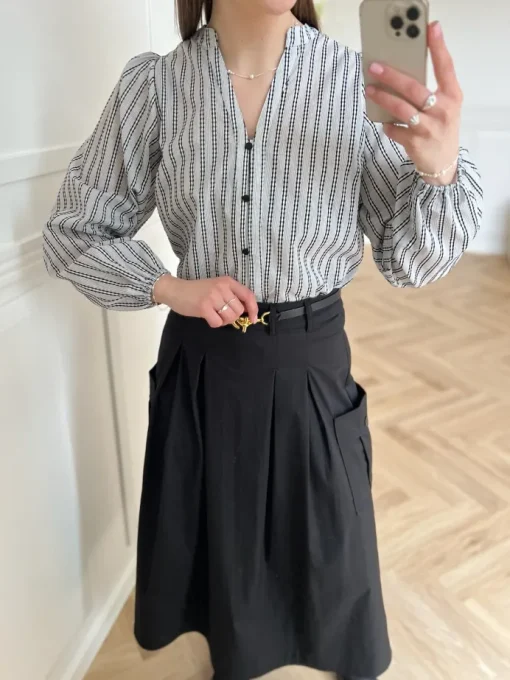 Co'Couture Nora V Skjorte White/Black