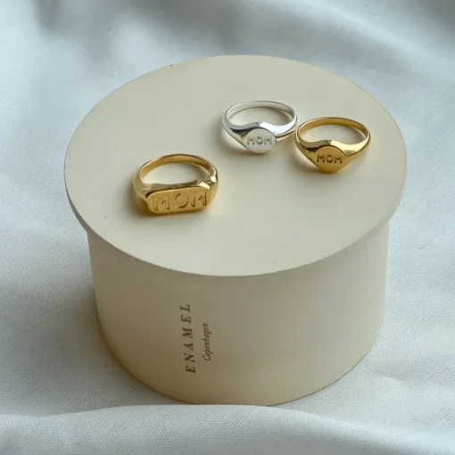 Enamel Mom Signet Ring