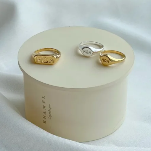 Enamel Mom Signet Ring