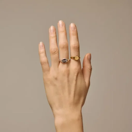 Enamel Mom Signet Ring