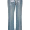 Gestuz Coaty HW Straight Jeans Coated Silver Blue