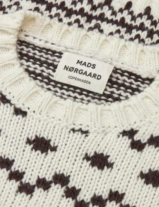 Mads Nørgaard Crash Lefur Sweater White/Black Coffee