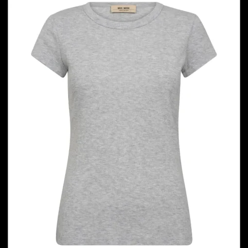 Mos Mosh Lago O-SS T-shirt Light Grey Melange