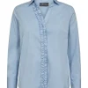 Mos Mosh Sybel Satin Skjorte Cashmere Blue