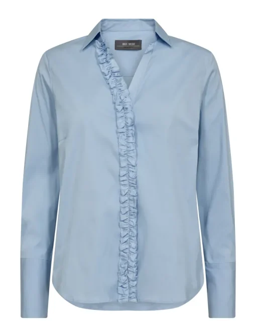 Mos Mosh Sybel Satin Skjorte Cashmere Blue