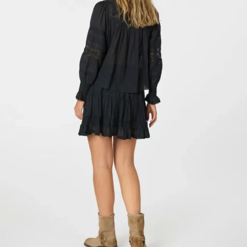 Neo Noir Ebba S Voile Bluse Navy