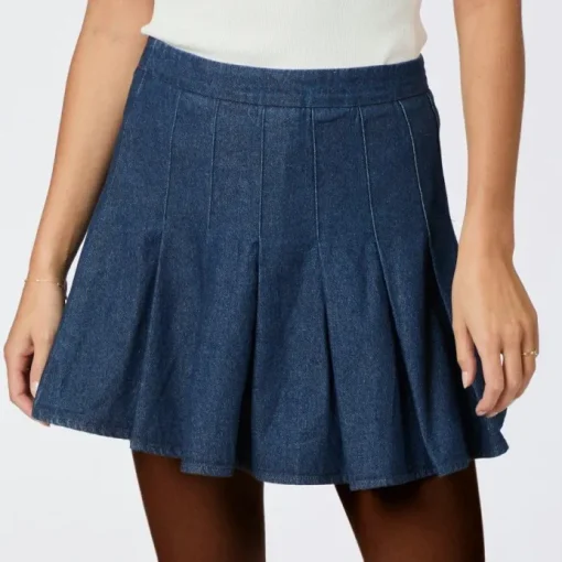 Neo Noir Laurina Denim Nederdel Dark Blue