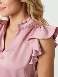 Neo Noir Stella Heavy Sateen Bluse Evening Rose (Forudbestilling lev. april)