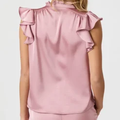 Neo Noir Stella Heavy Sateen Bluse Evening Rose (Forudbestilling lev. april)
