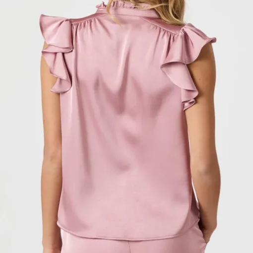Neo Noir Stella Heavy Sateen Bluse Evening Rose (Forudbestilling lev. april)
