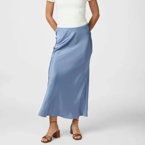 Neo Noir Vicky Heavy Sateen Nederdel Smoke Blue NOS25