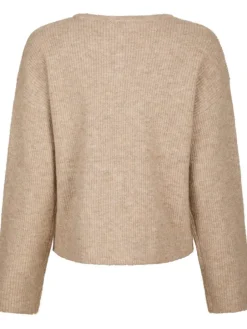 Neo Noir Vilja Strikcardigan Sand Melange