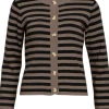 Object Ester LS Knit Cardigan Morel/Black NOS25