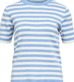Object Ester SS New Knit Bluse Cornflower Blue/Cloud Dancer NOS25
