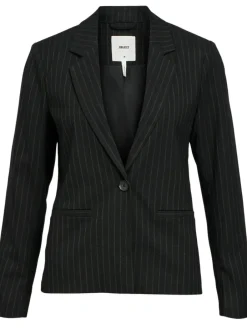 Object Lisa LS Button Blazer Black/Grey NOA24
