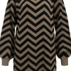 Object Ray LS Knit Rollneck Kjole Morel/Black