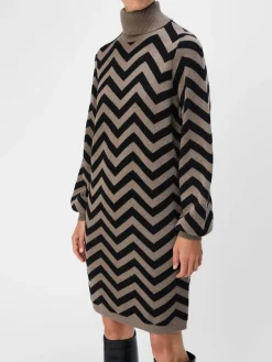 Object Ray LS Knit Rollneck Kjole Morel/Black
