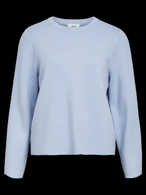 Object Reynard Square Sleeve O-Neck Strik Brunnera Blue NO25