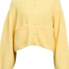 Object Saggia LS Strikcardigan Lemon Merinque