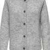 Only Allison LS O-Neck Cardigan Light Grey Melange