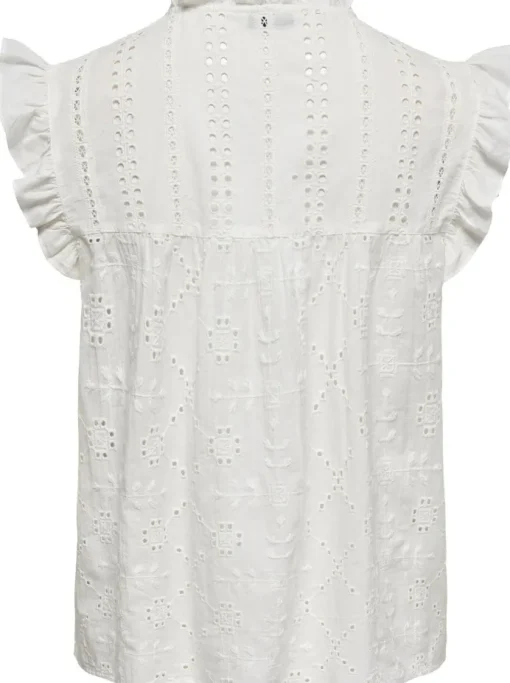 Only Reva Life S/L Embroiderie Top Cloud Dancer NOS25