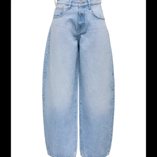 Only Taylor HW Barrel Denim Jeans Light Blue Denim