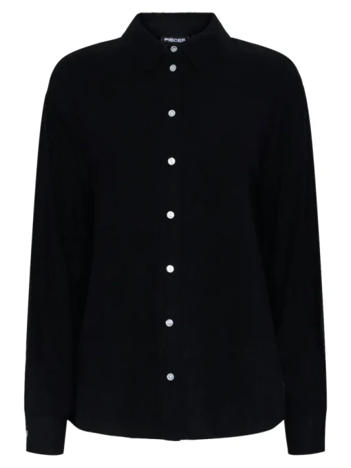 Pieces Vinsty LS Skjorte Black