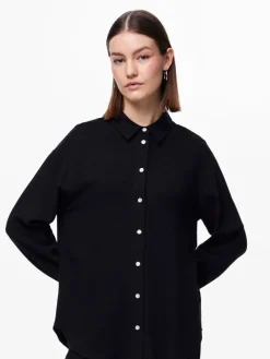 Pieces Vinsty LS Skjorte Black