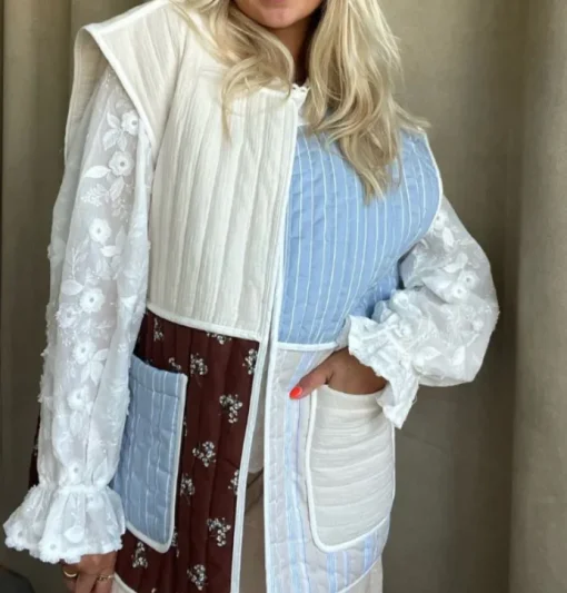 Stories From The Atelier Spring Love Vest White/Blue/Brown